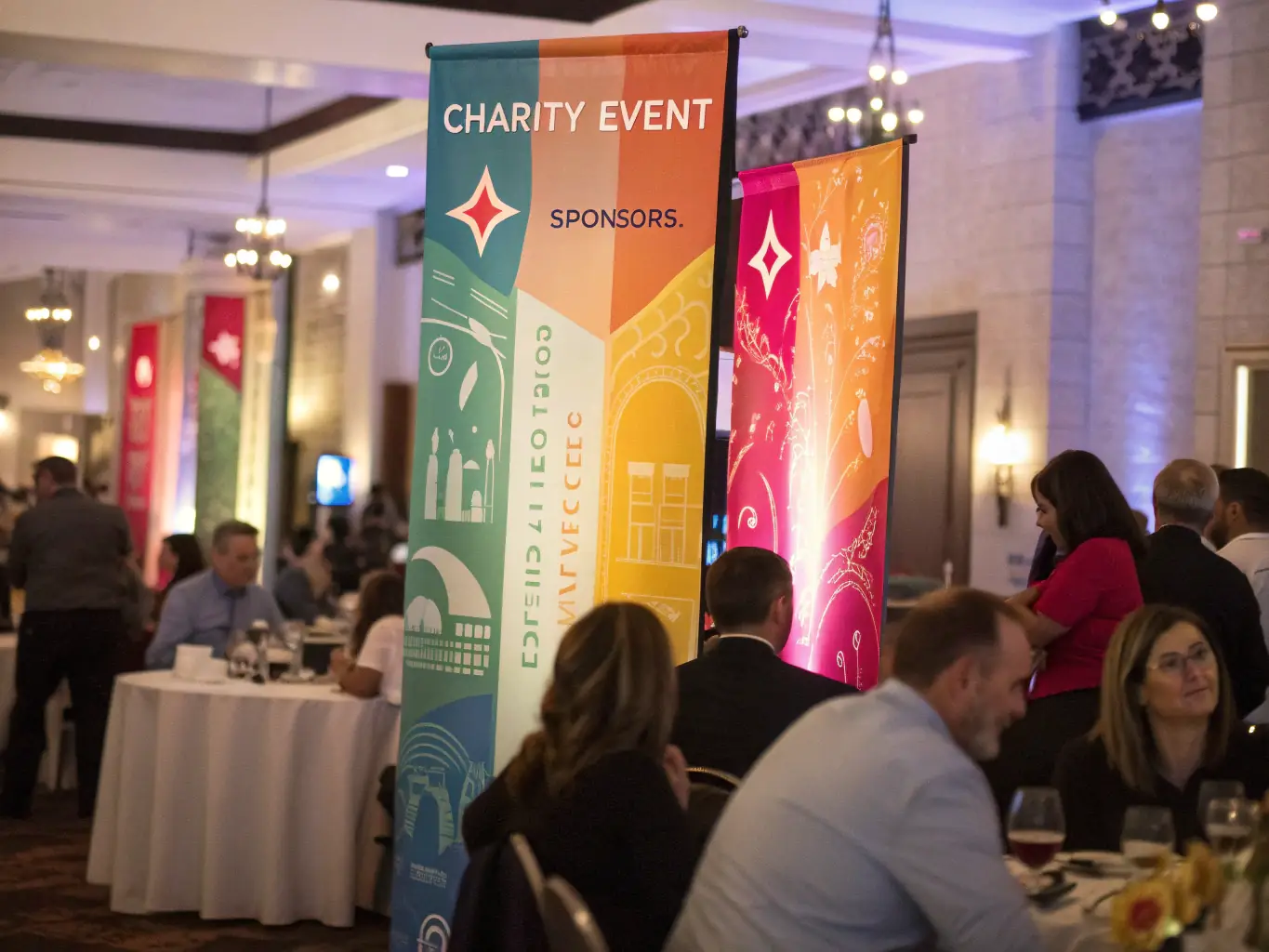 A vibrant image of a large outdoor charity event with crowds engaging with interactive displays and live performances, showcasing Cause Exposure's event planning expertise.